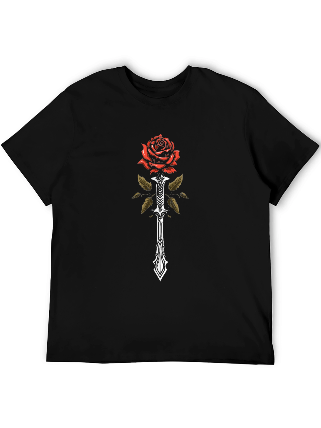 Rose Sword Graphic Tee - Mens Black T-Shirt