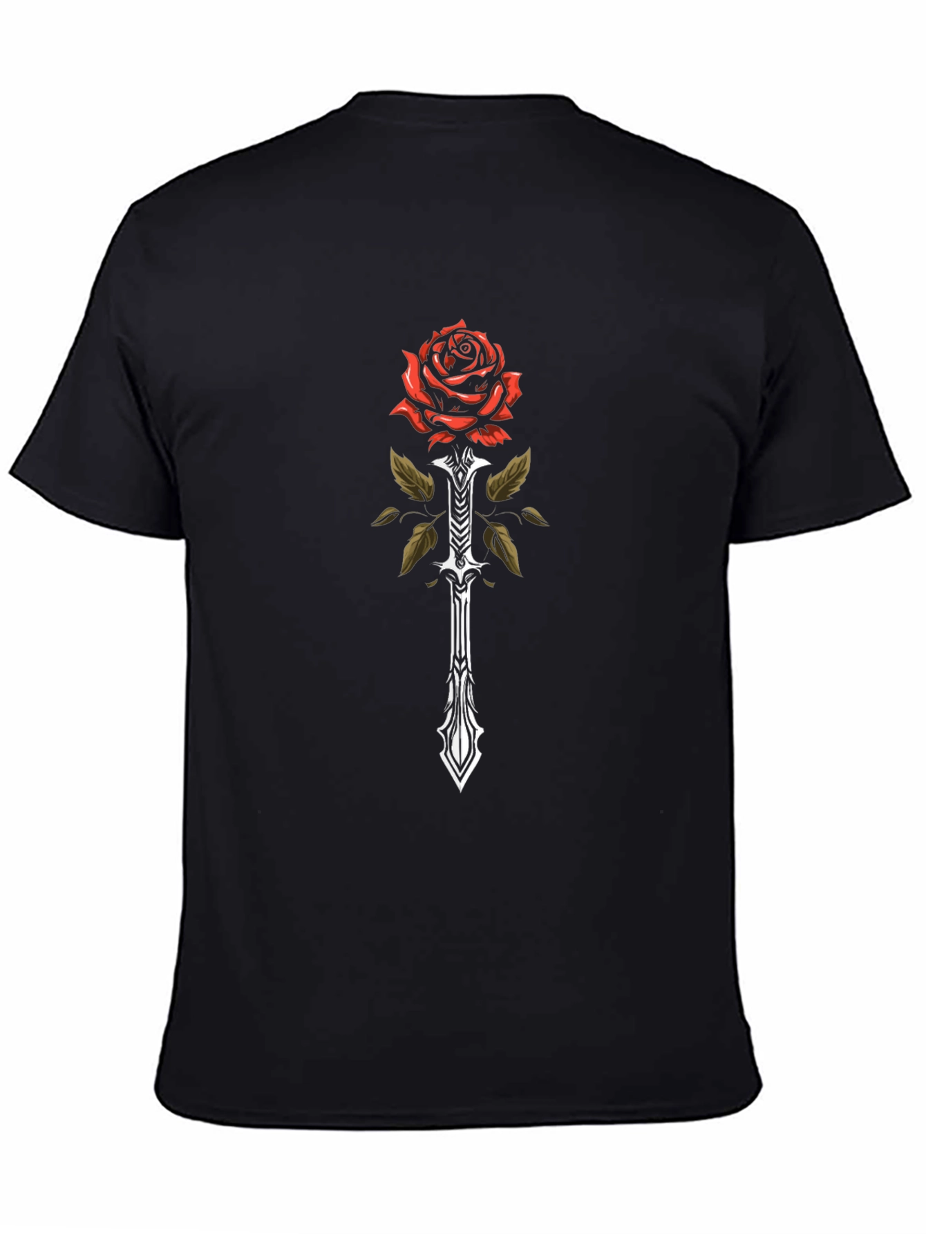 Rose Sword Graphic Tee - Mens Black T-Shirt