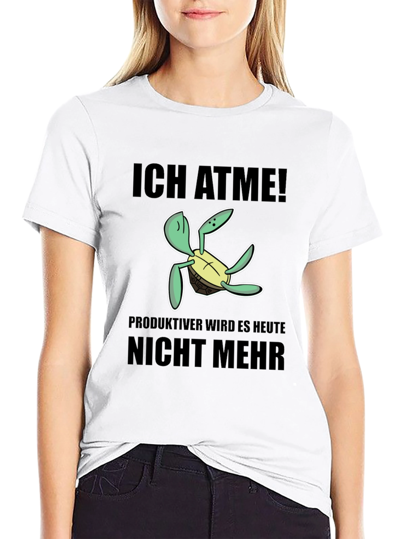 Ich Atme Turtle T-Shirt - Funny German Slogan Tee