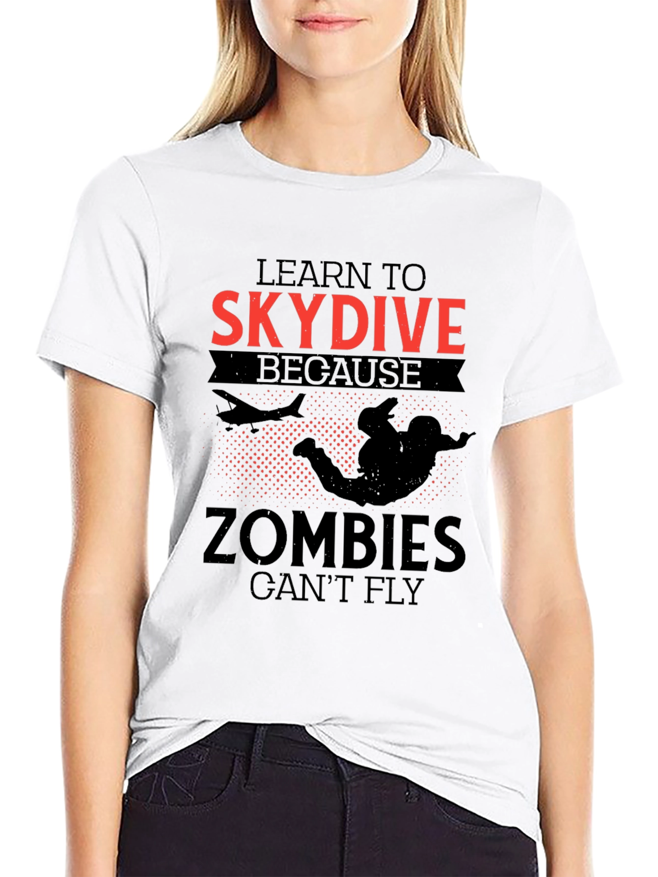 Skydiving T-Shirt - Zombies Cant Fly