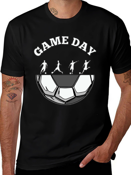 Game Day Soccer Graphic Tee - Black Cotton T-Shirt