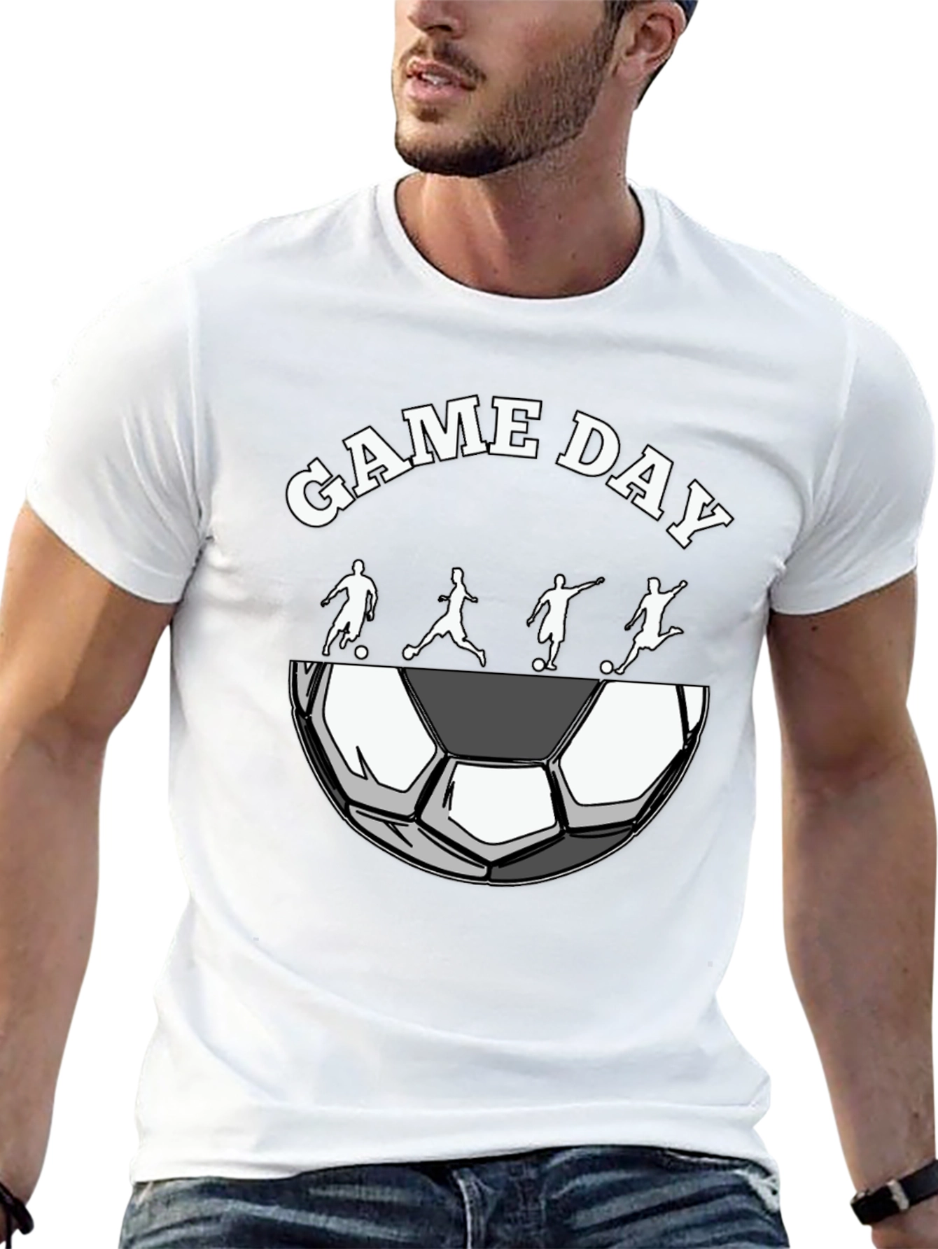 Game Day Soccer Graphic Tee - Black Cotton T-Shirt