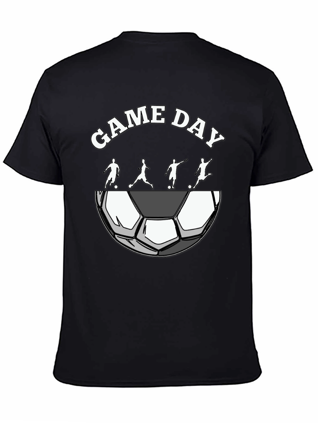 Game Day Soccer Graphic Tee - Black Cotton T-Shirt