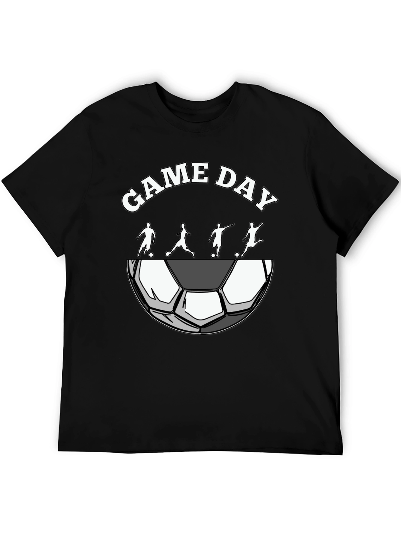 Game Day Soccer Graphic Tee - Black Cotton T-Shirt