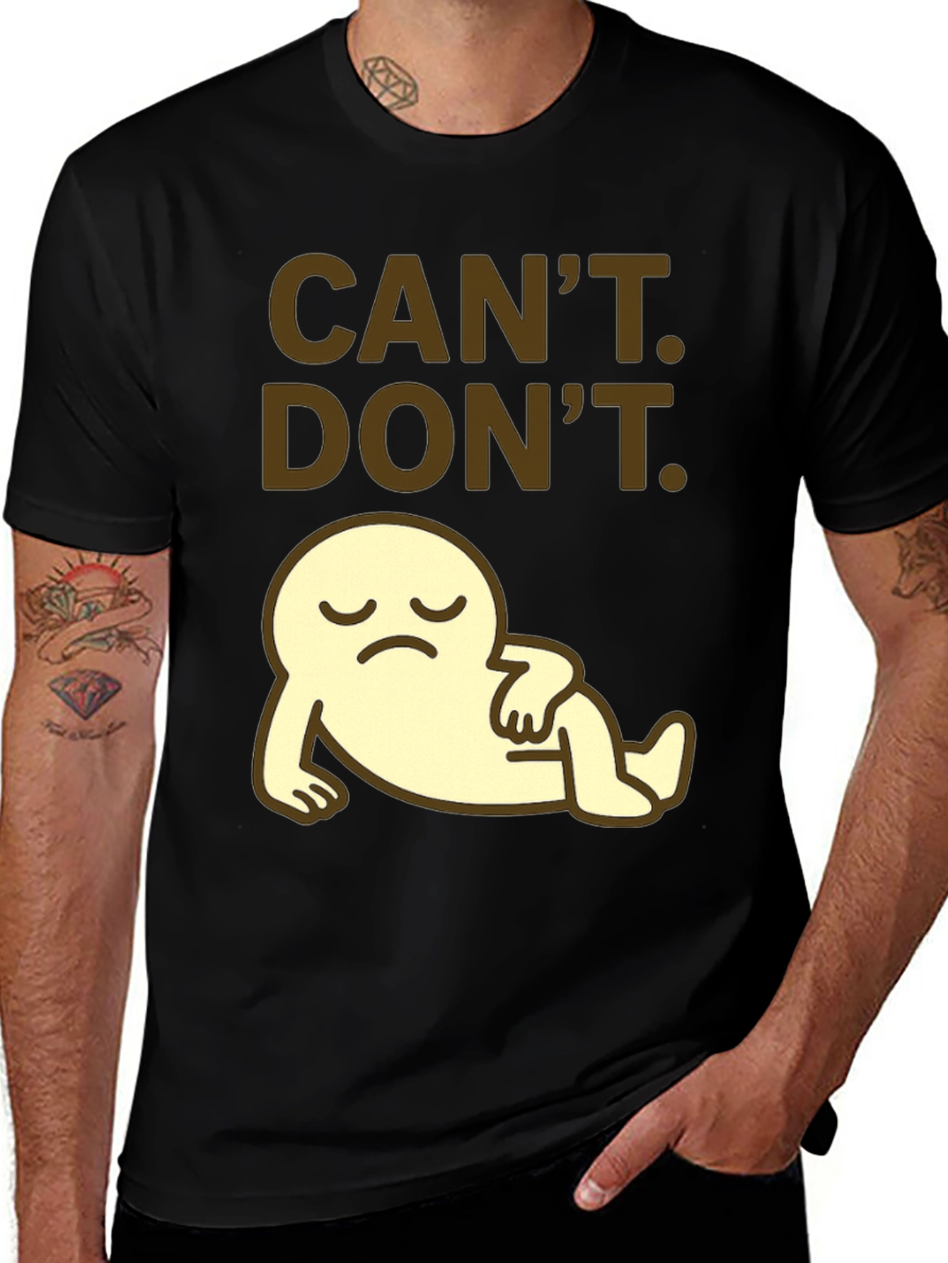 Cant. Dont. Graphic T-Shirt - Lazy Cartoon