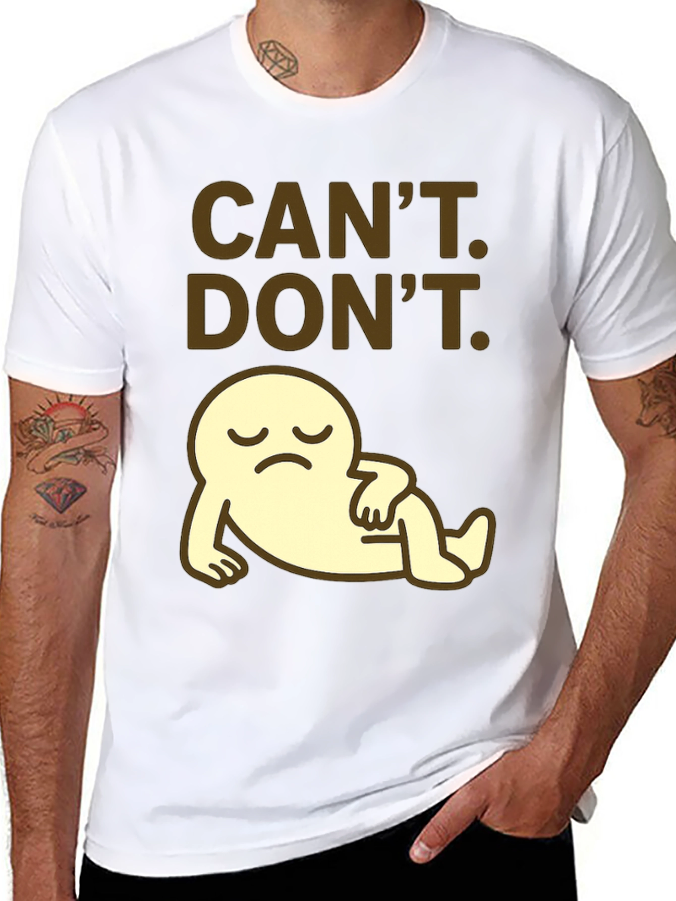 Cant. Dont. Graphic T-Shirt - Lazy Cartoon