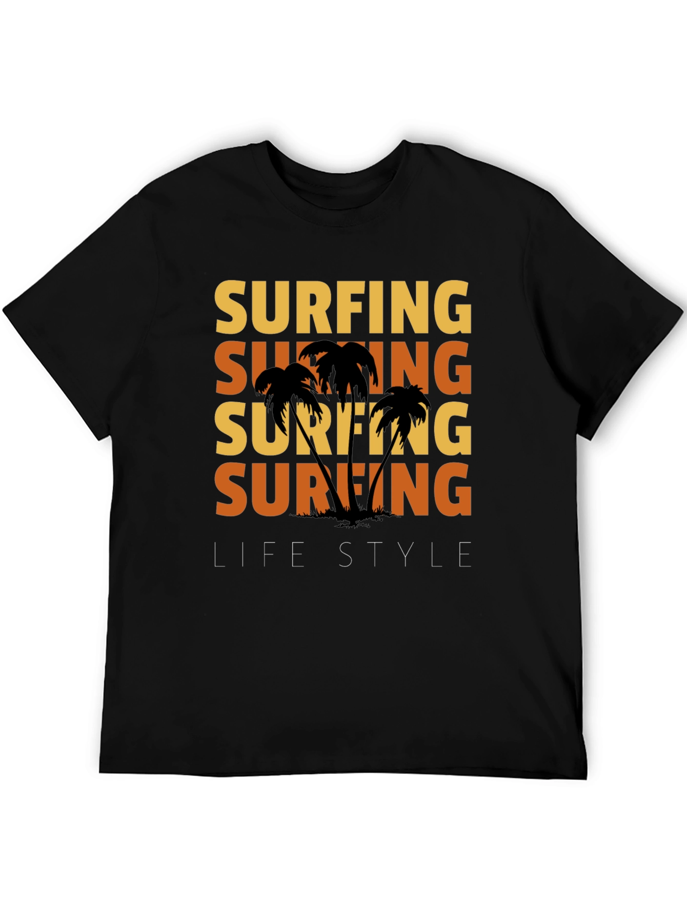 Surfing Lifestyle Graphic Tee - Black