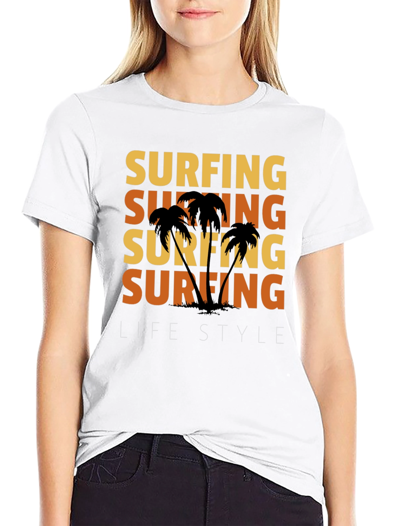Surfing Lifestyle Graphic Tee - Black