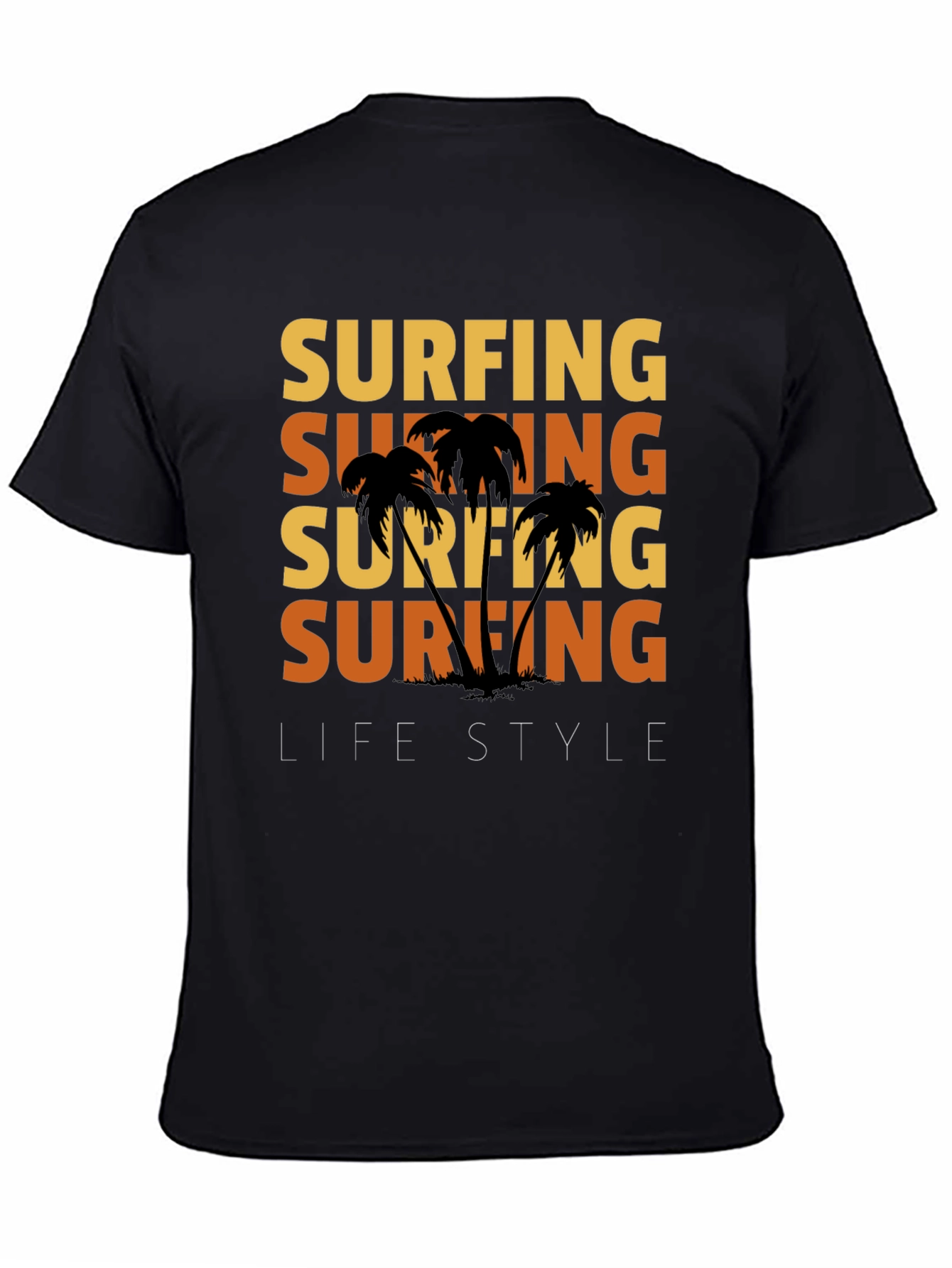 Surfing Lifestyle Graphic Tee - Black