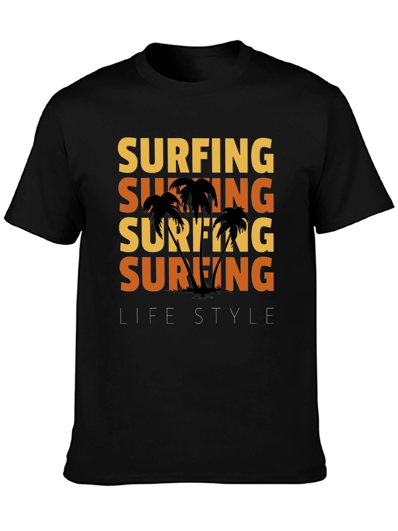 Surfing Lifestyle Graphic Tee - Black