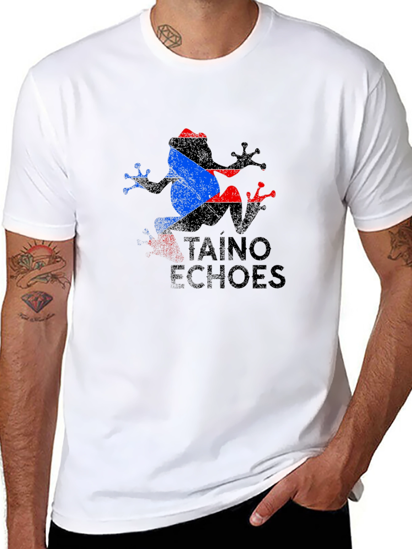 Taino Echoes Frog Black T-Shirt