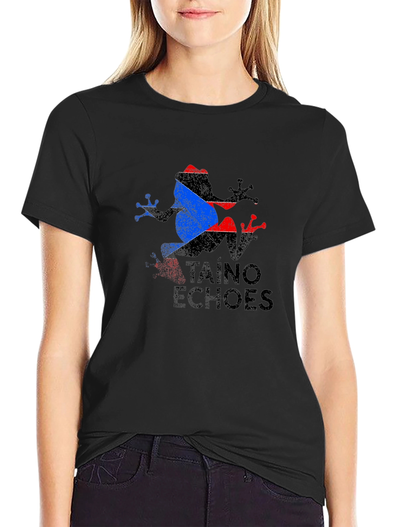 Taino Echoes Frog Black T-Shirt
