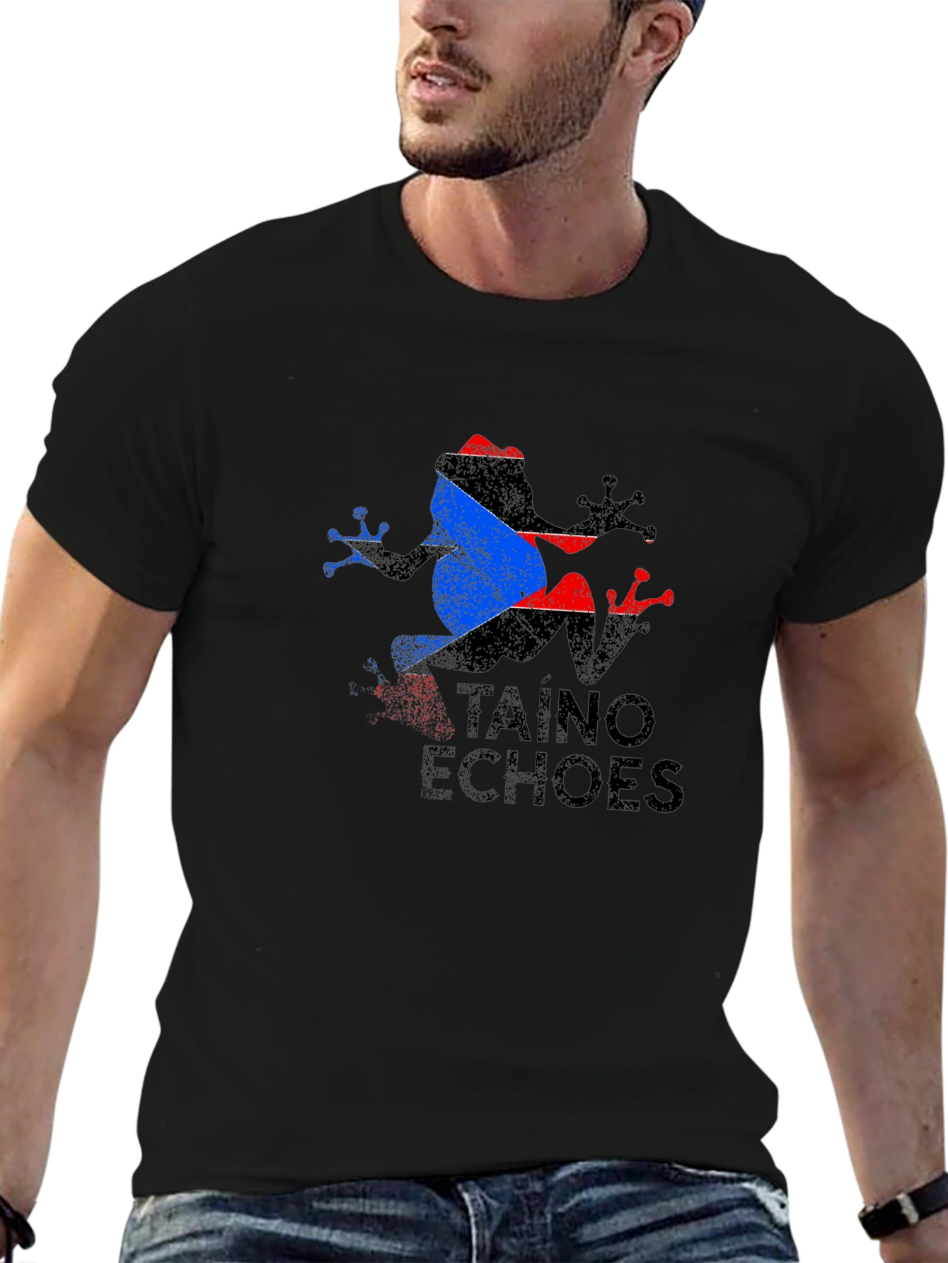 Taino Echoes Frog Black T-Shirt
