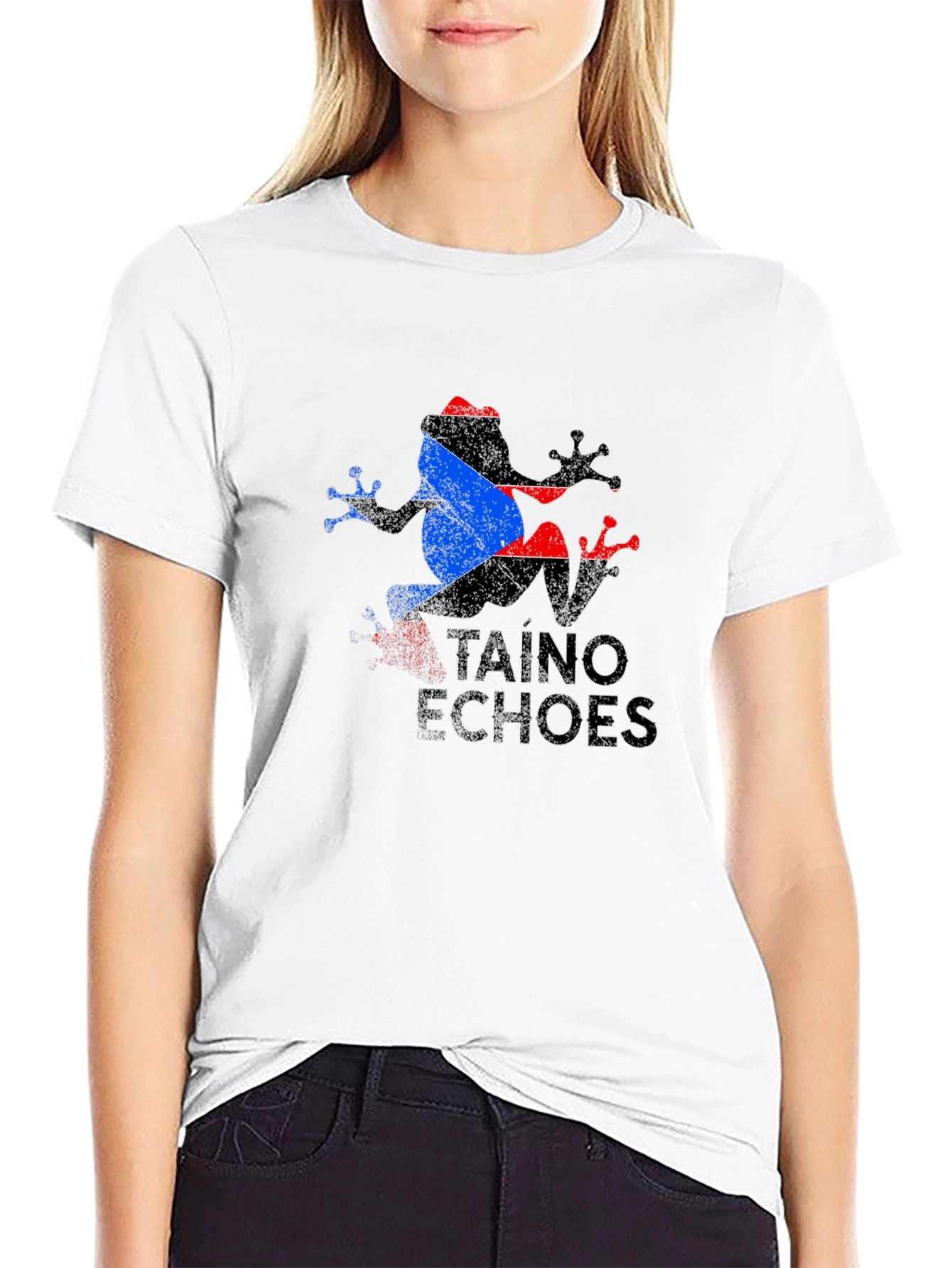 Taino Echoes Frog Black T-Shirt