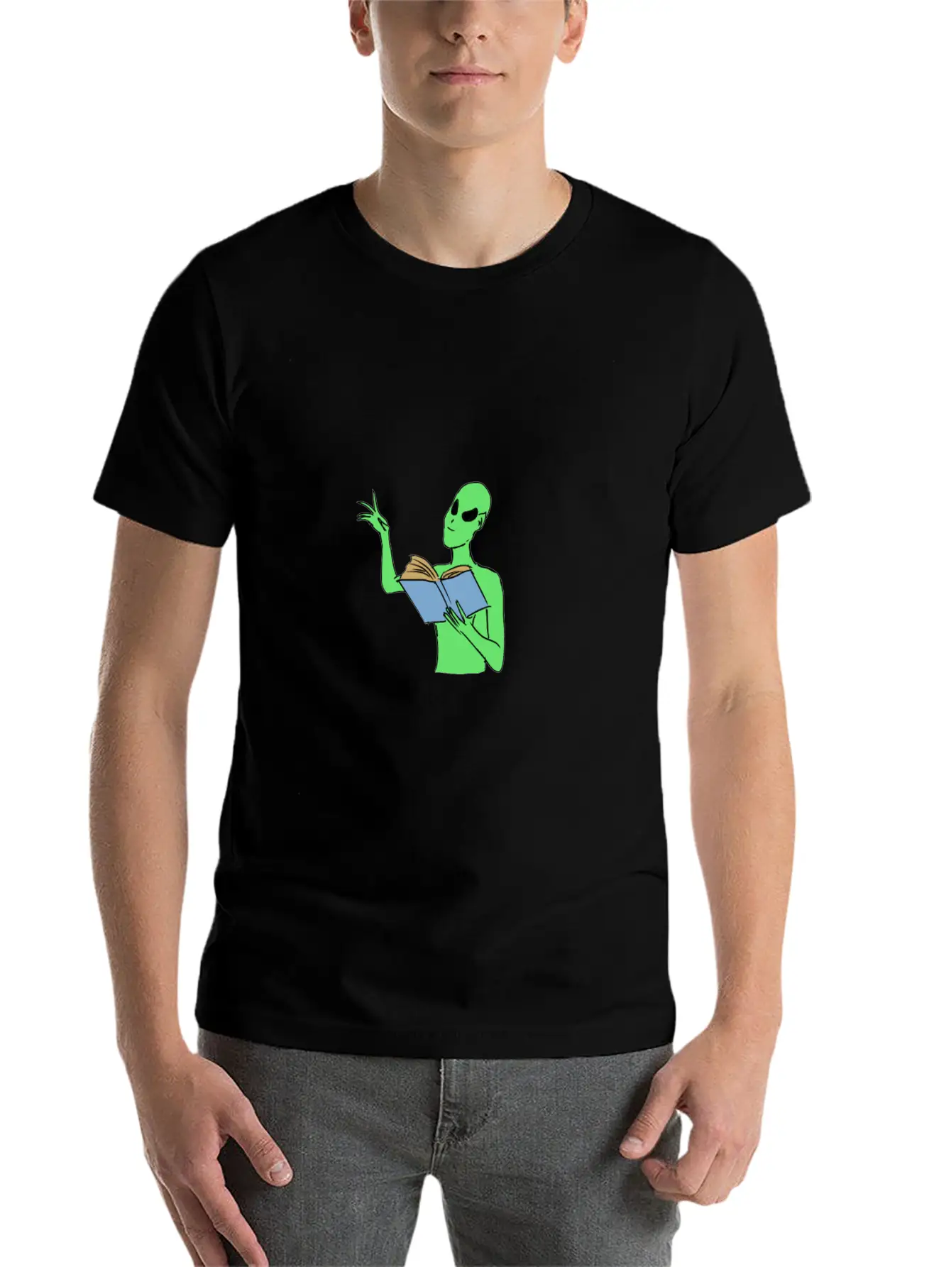 Alien Reading Unisex Casual T-Shirt – Clean Design For Daily Comfort