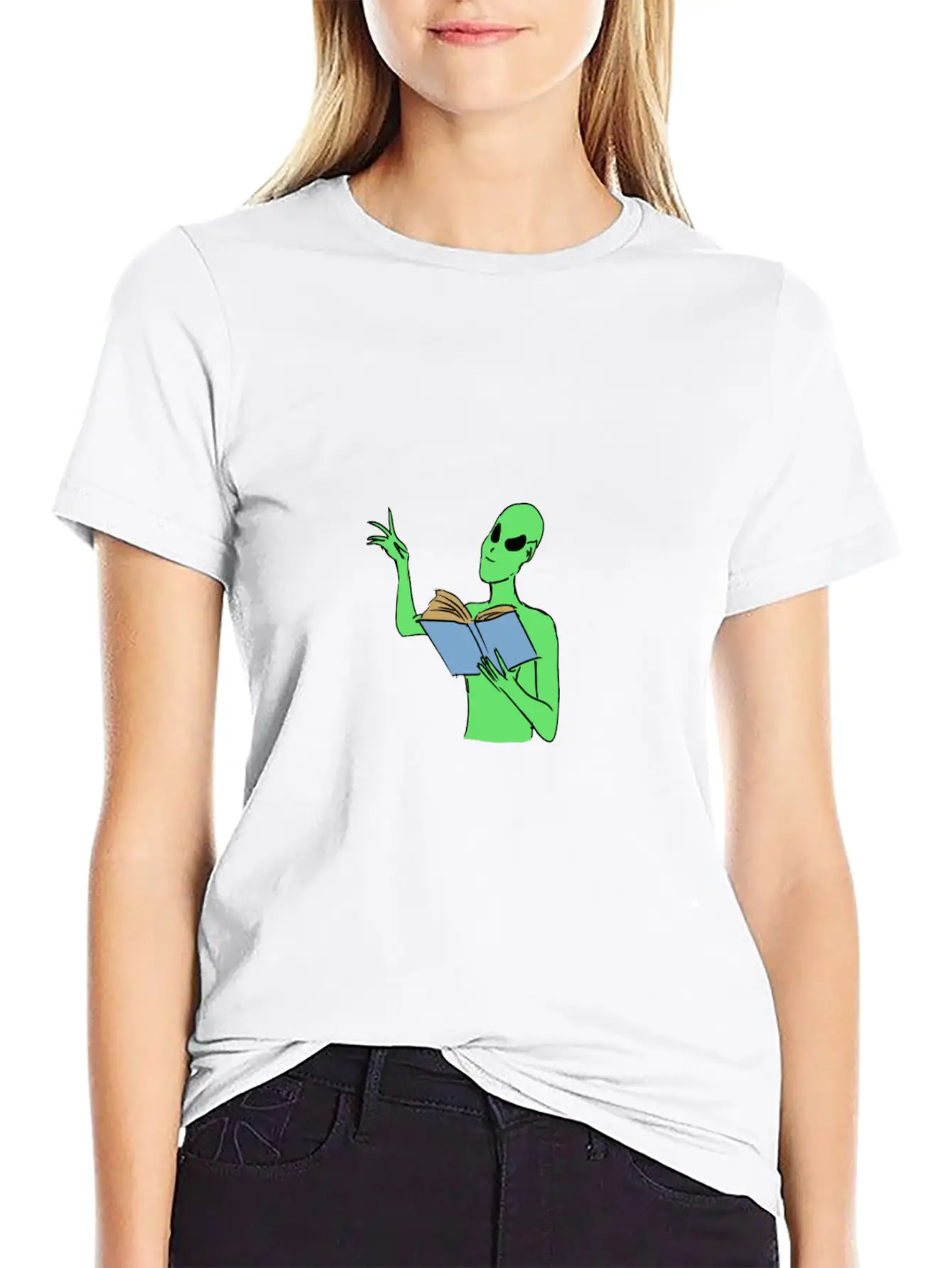 Alien Reading Unisex Casual T-Shirt – Clean Design For Daily Comfort