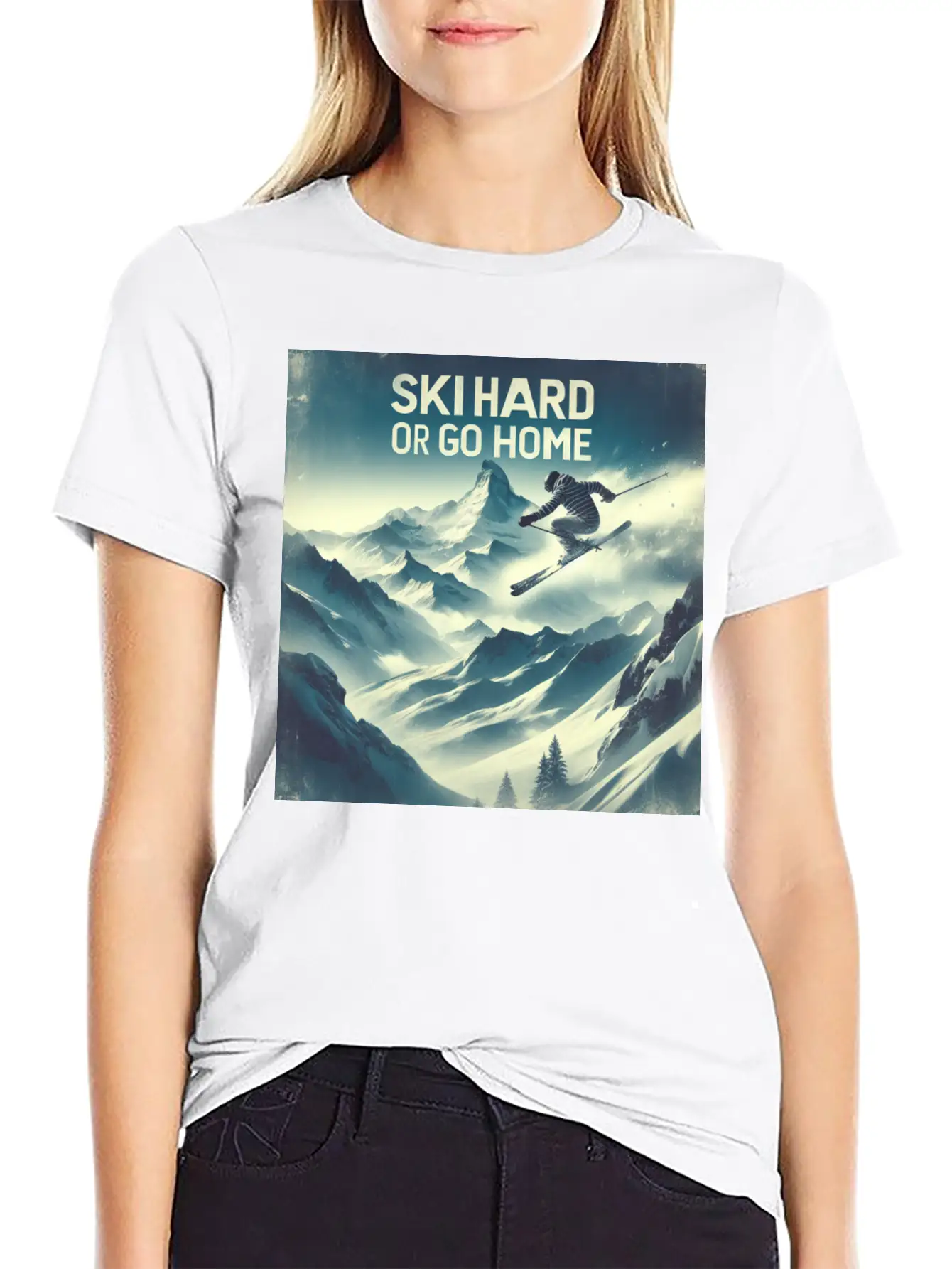 Alpine Skier Trick Unisex Casual T-Shirt – Clean Design For Daily Comfort