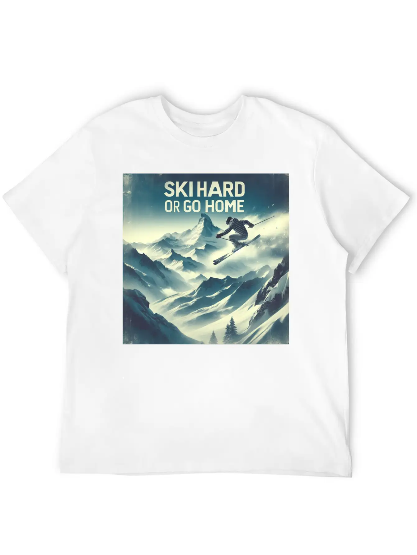 Alpine Skier Trick Unisex Casual T-Shirt – Clean Design For Daily Comfort