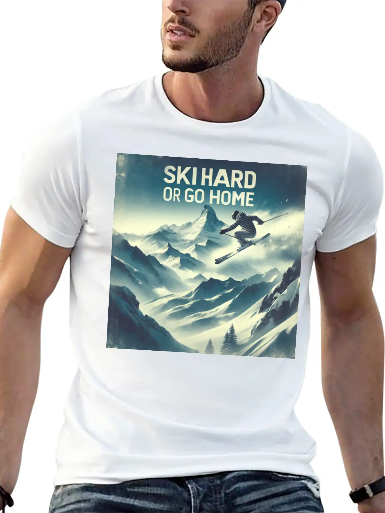 Alpine Skier Trick Unisex Casual T-Shirt – Clean Design For Daily Comfort