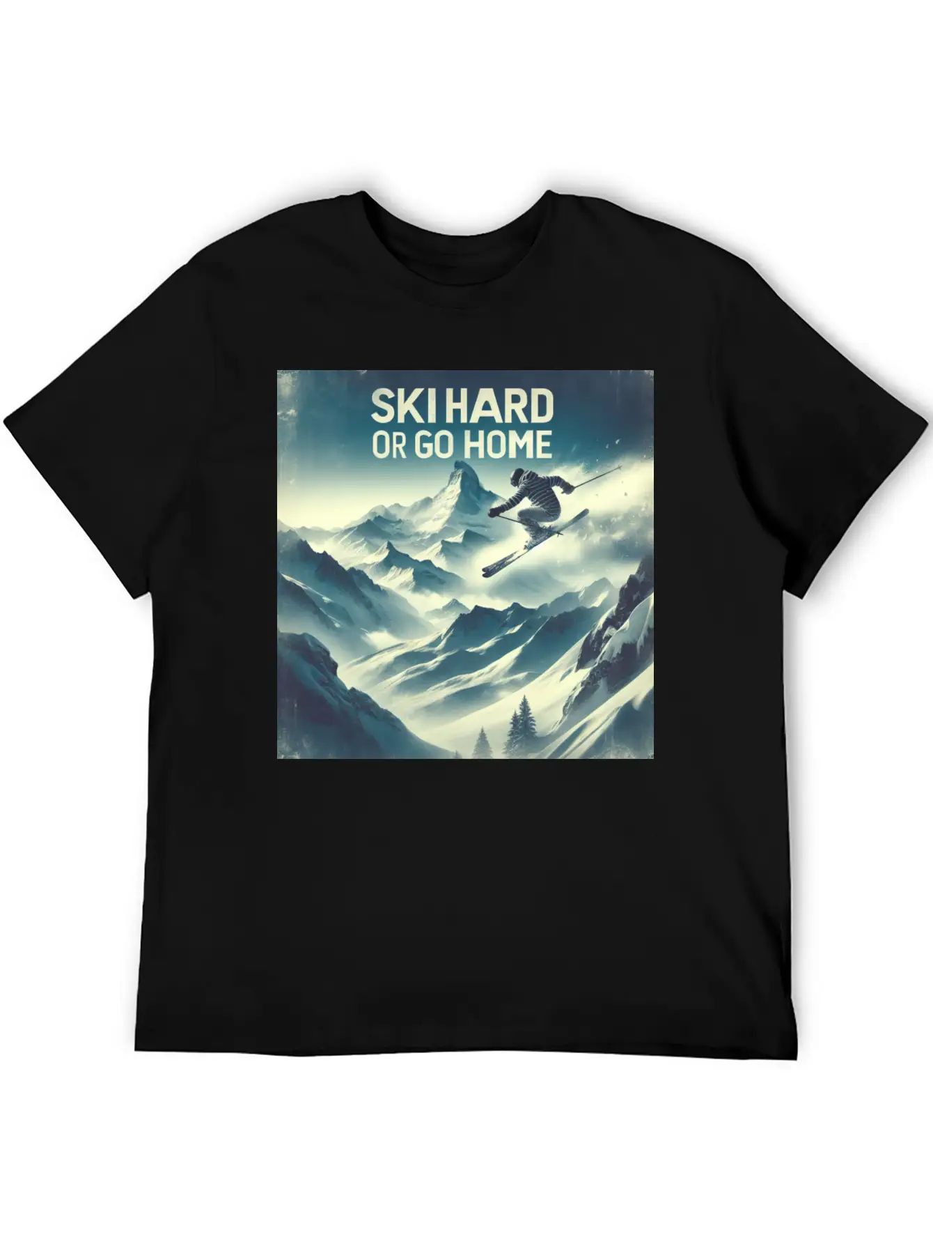 Alpine Skier Trick Unisex Casual T-Shirt – Clean Design For Daily Comfort