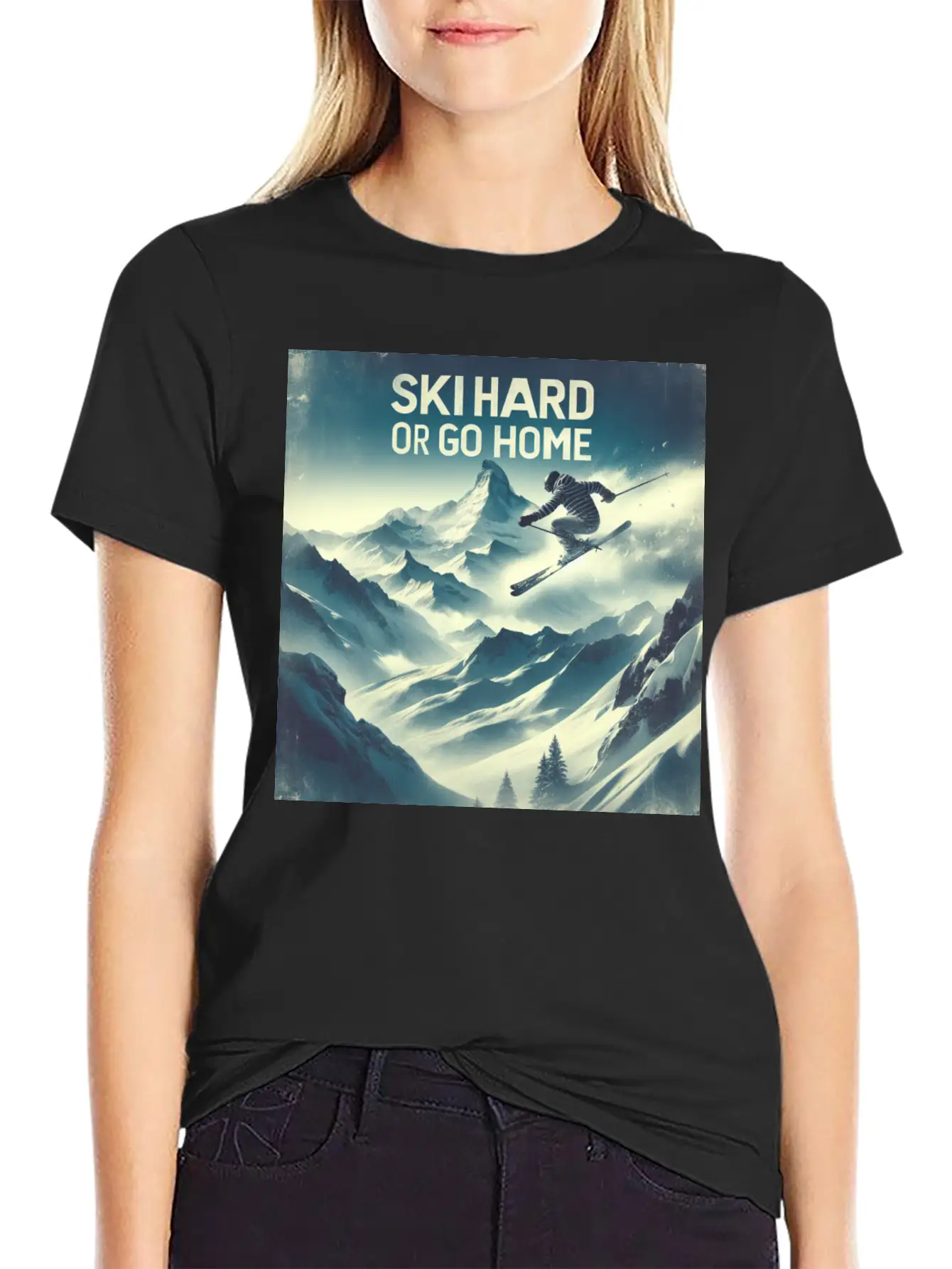 Alpine Skier Trick Unisex Casual T-Shirt – Clean Design For Daily Comfort
