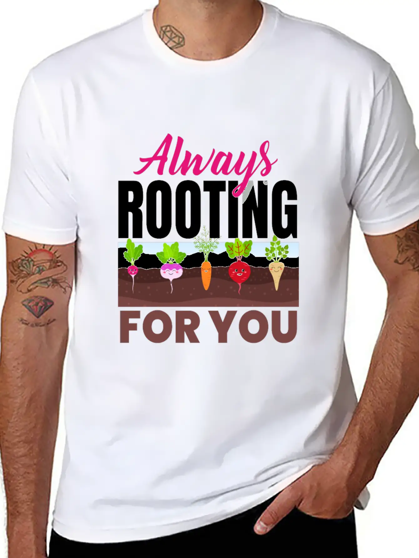 Always Rooting For You Vegan Vegans Unisex Casual T-Shirt – Clean Design For Daily Comfort
