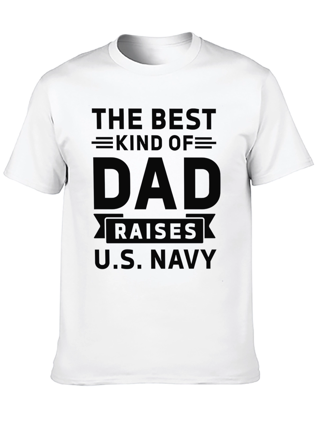 Best Dad Raises U.S. Navy Black T-Shirt