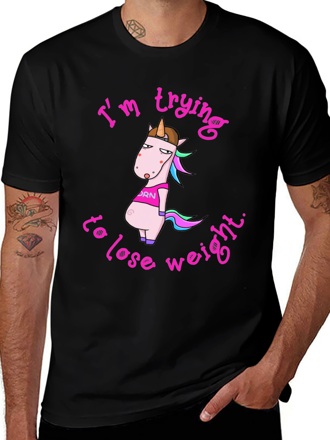 Funny Unicorn Weight Loss Graphic Tee
