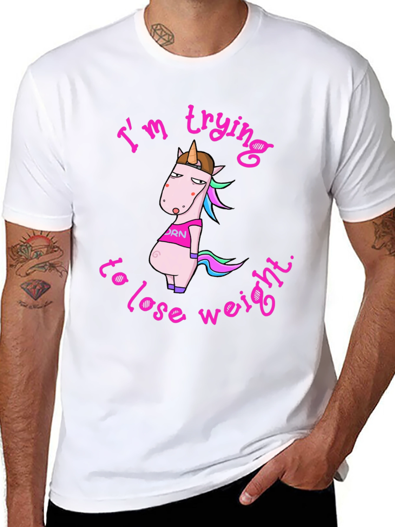 Funny Unicorn Weight Loss Graphic Tee