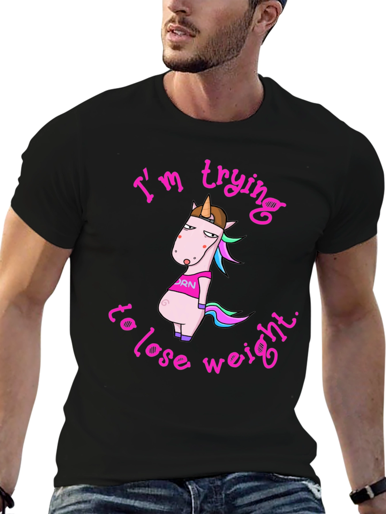 Funny Unicorn Weight Loss Graphic Tee