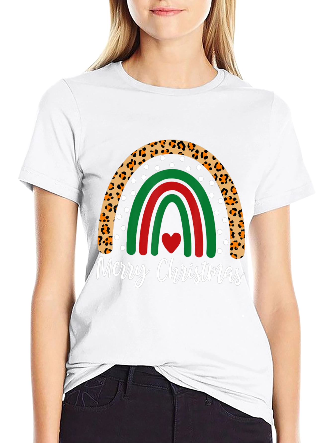 Festive Christmas Rainbow Graphic Tee