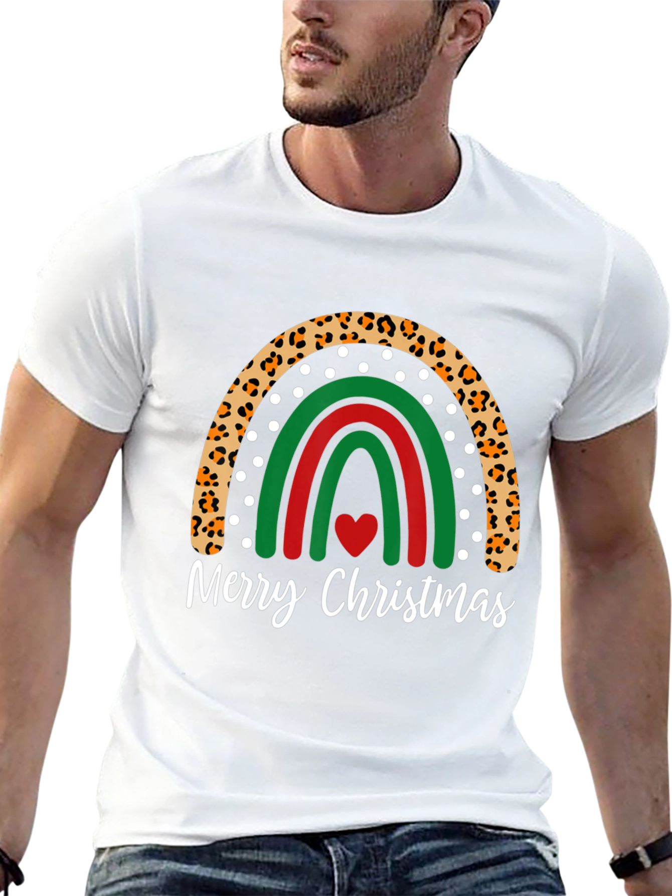 Festive Christmas Rainbow Graphic Tee