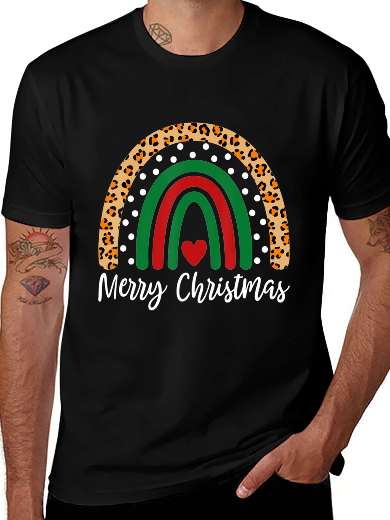 Festive Christmas Rainbow Graphic Tee