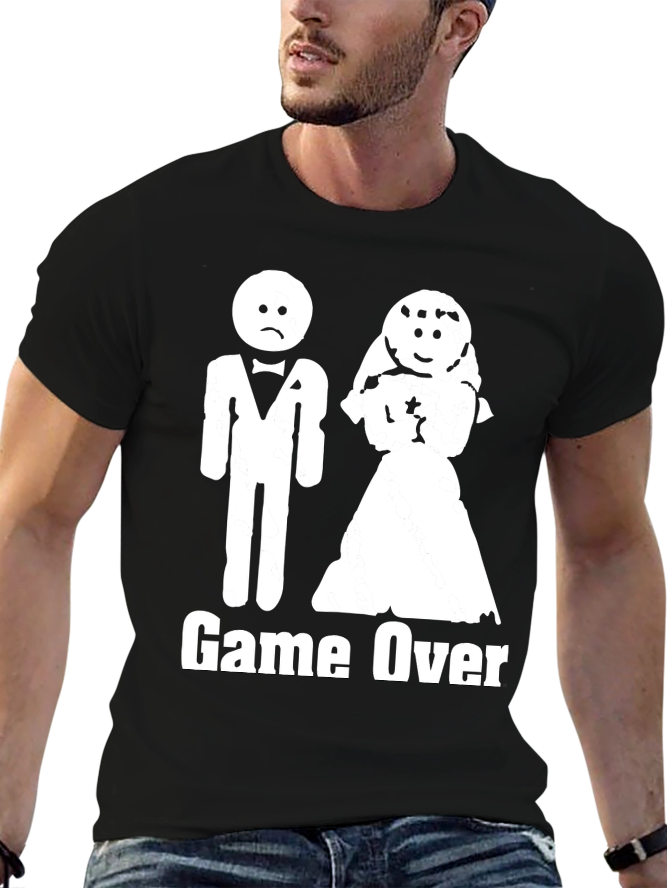 Game Over Marriage T-Shirt Funny Wedding Groom Gift