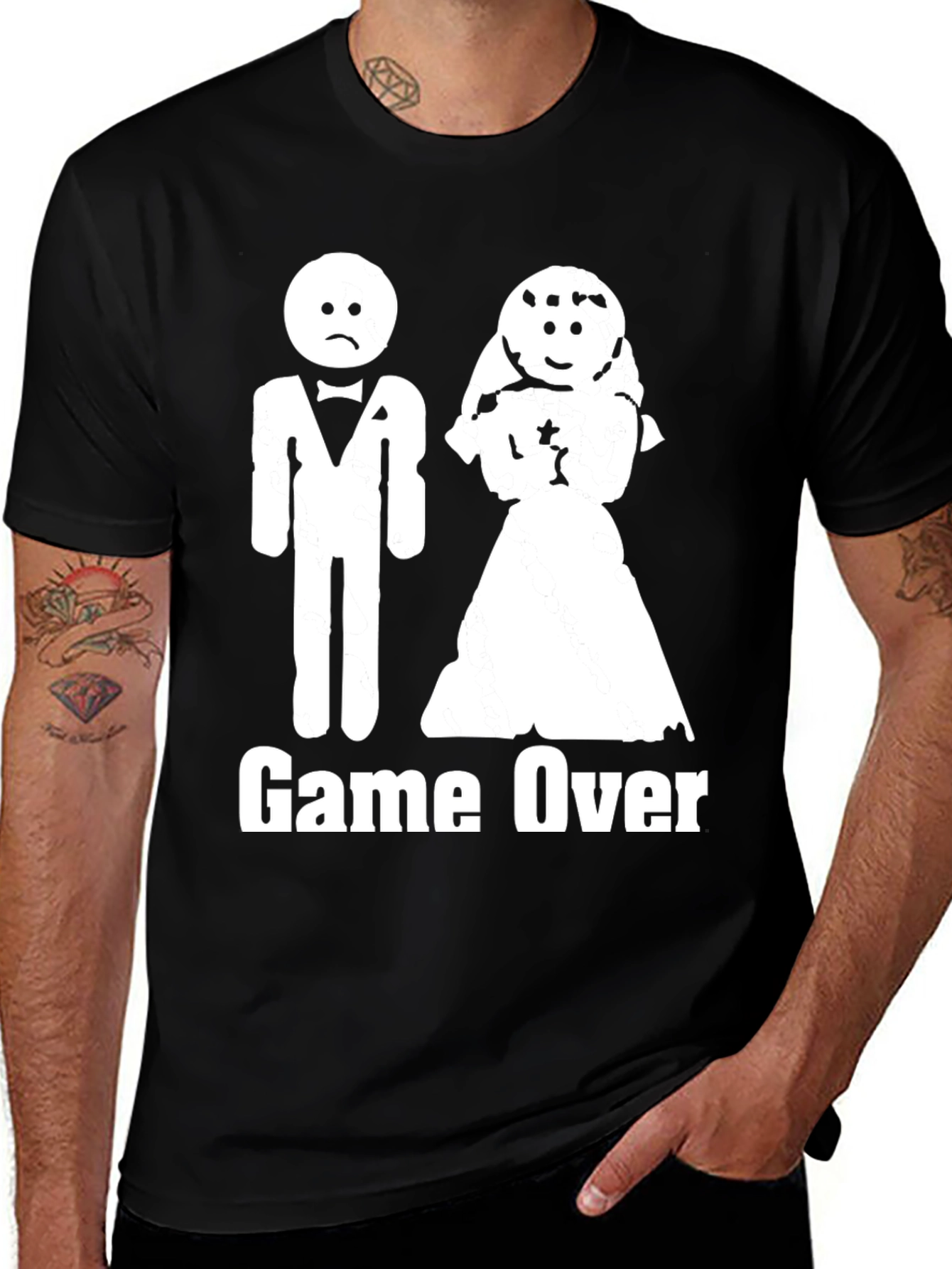 Game Over Marriage T-Shirt Funny Wedding Groom Gift