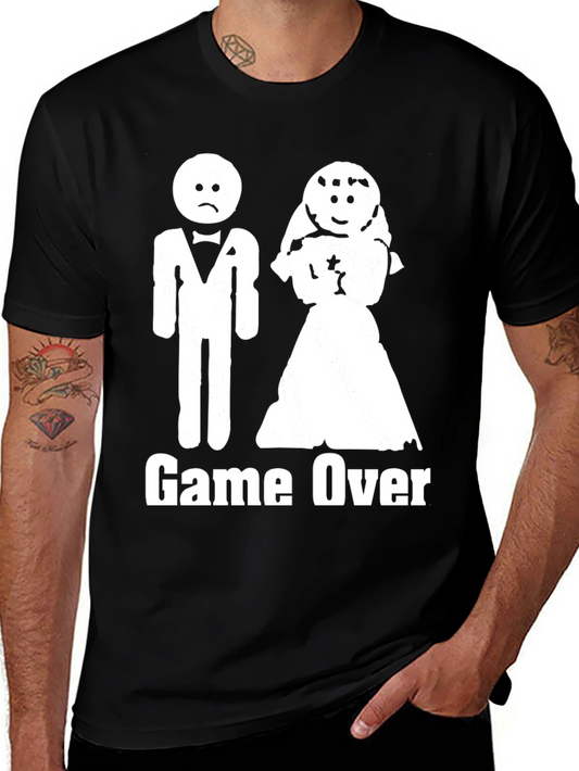 Game Over Marriage T-Shirt Funny Wedding Groom Gift