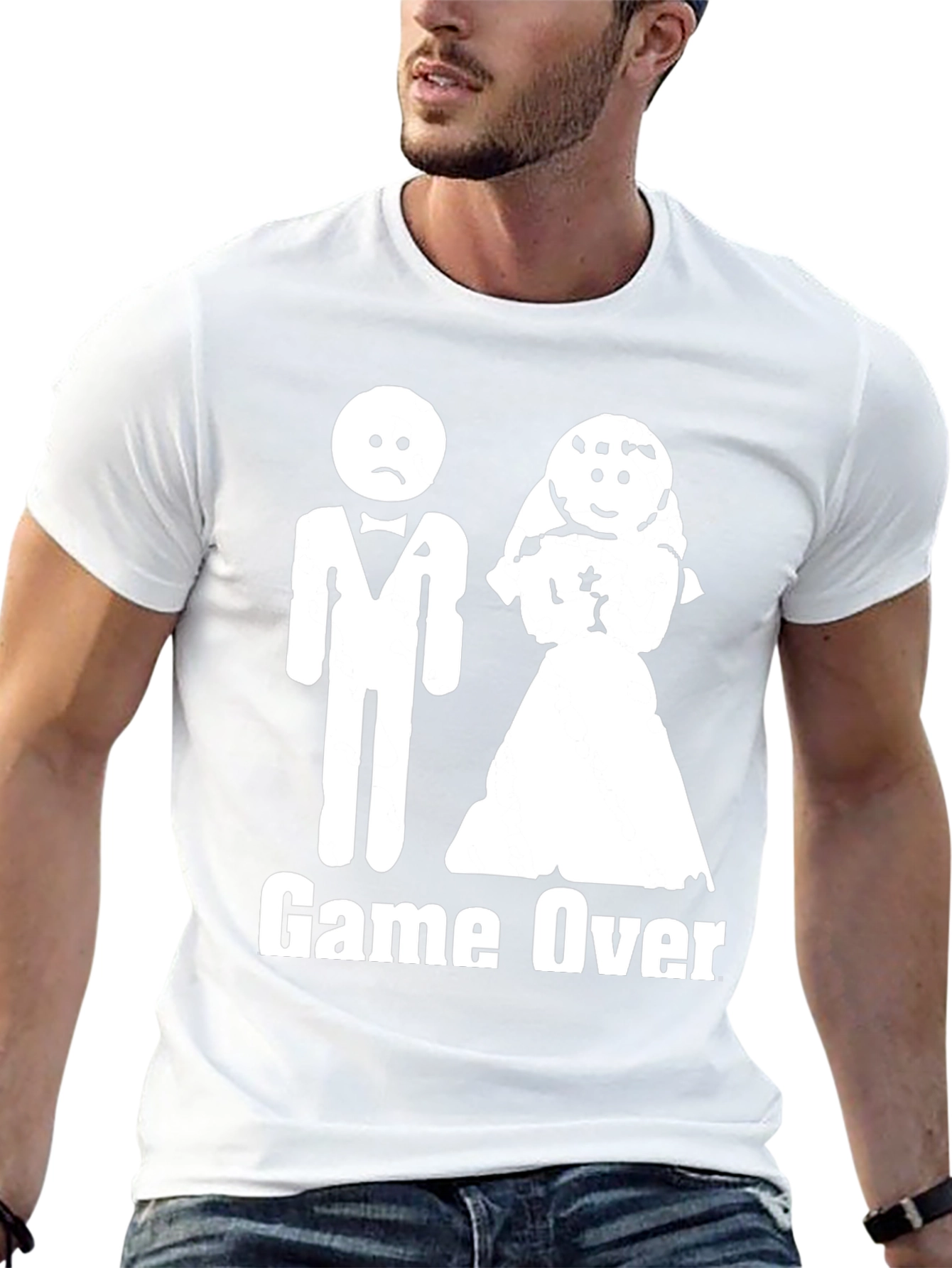 Game Over Marriage T-Shirt Funny Wedding Groom Gift