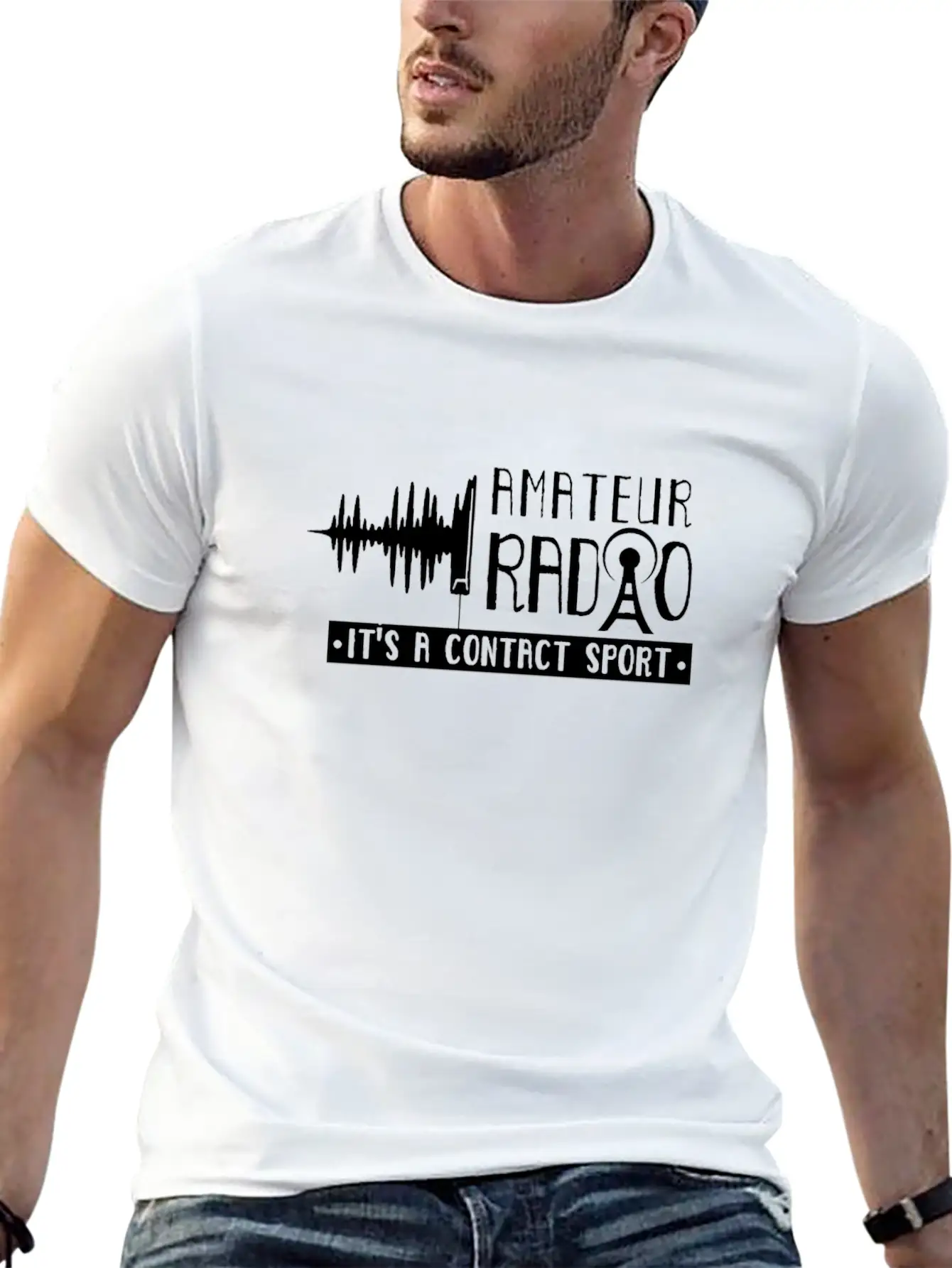 Amateur Radio It's A Contact Sport Ham Operator Unisex Casual T-Shirt – Clean Design For Daily Comfort