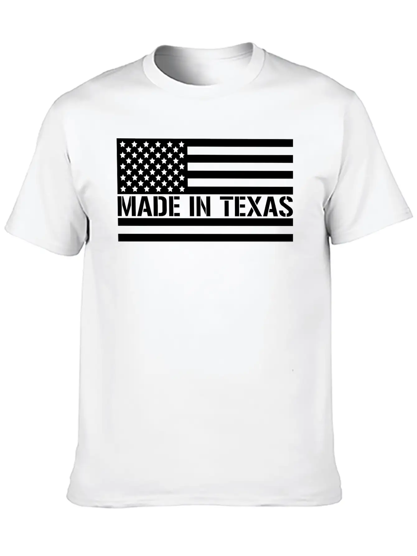 American Flag Made In Texas Unisex Casual T-Shirt – Clean Design For Daily Comfort
