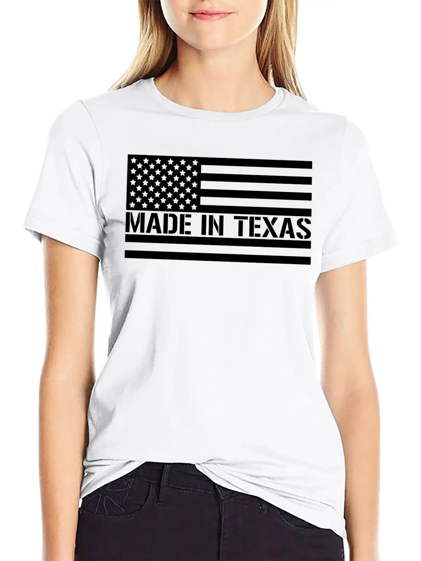 American Flag Made In Texas Unisex Casual T-Shirt – Clean Design For Daily Comfort