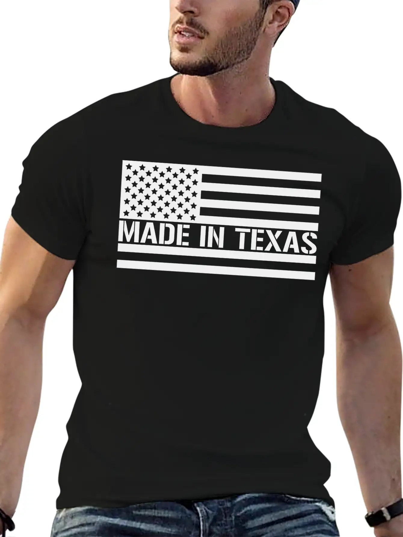 American Flag Made In Texas Unisex Casual T-Shirt – Clean Design For Daily Comfort