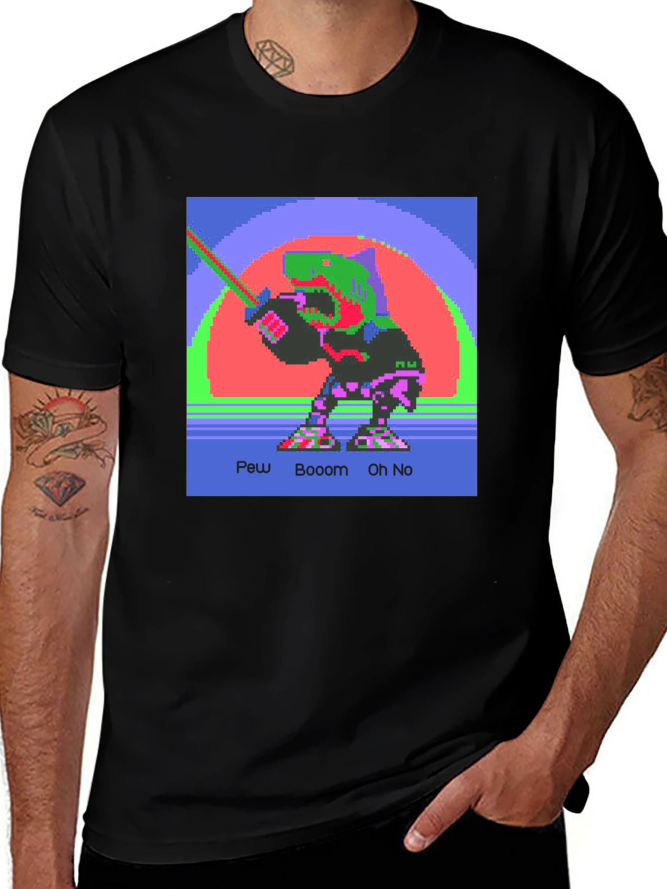 Retro 8-Bit Dinosaur Graphic Tee