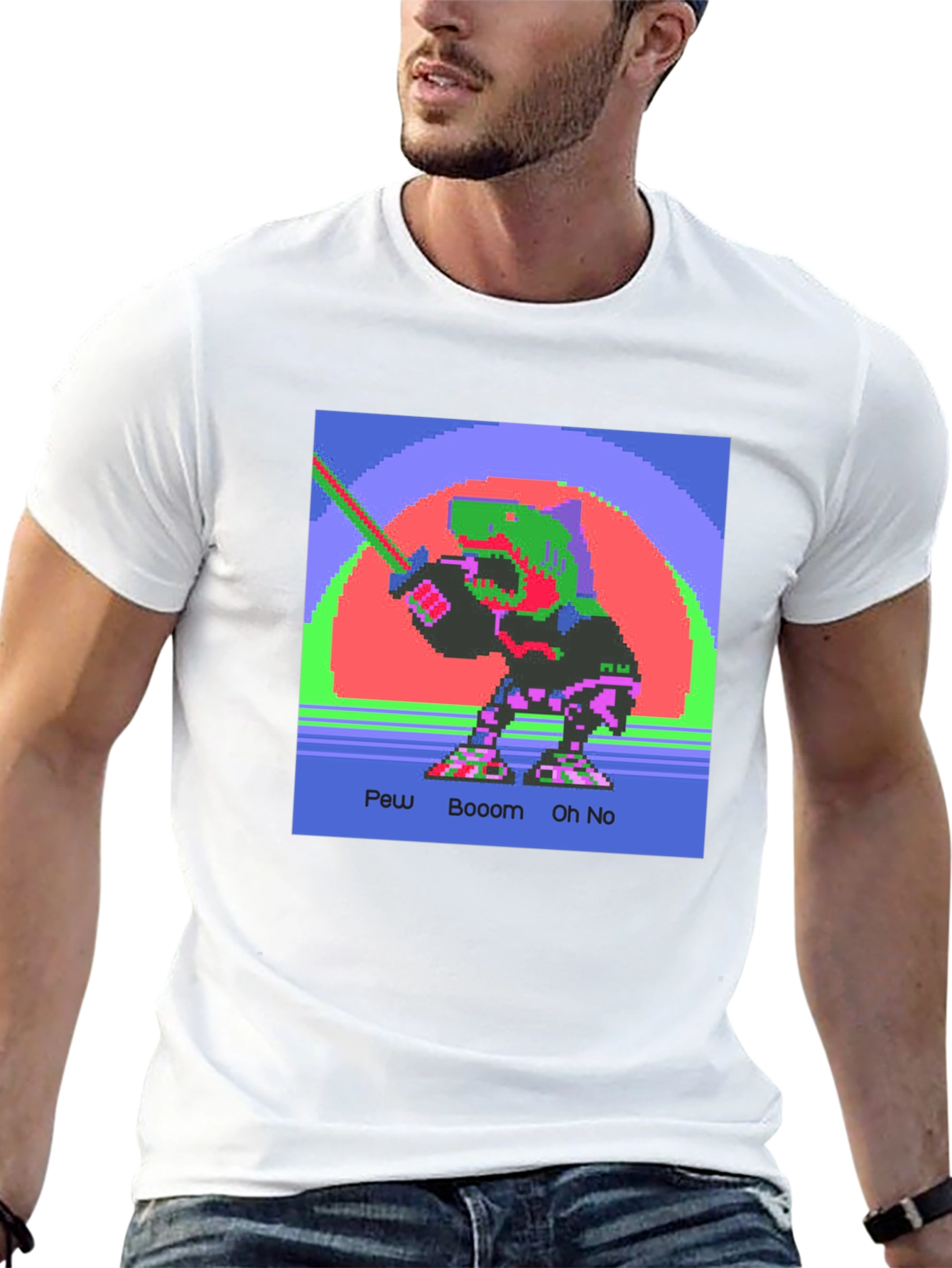 Retro 8-Bit Dinosaur Graphic Tee