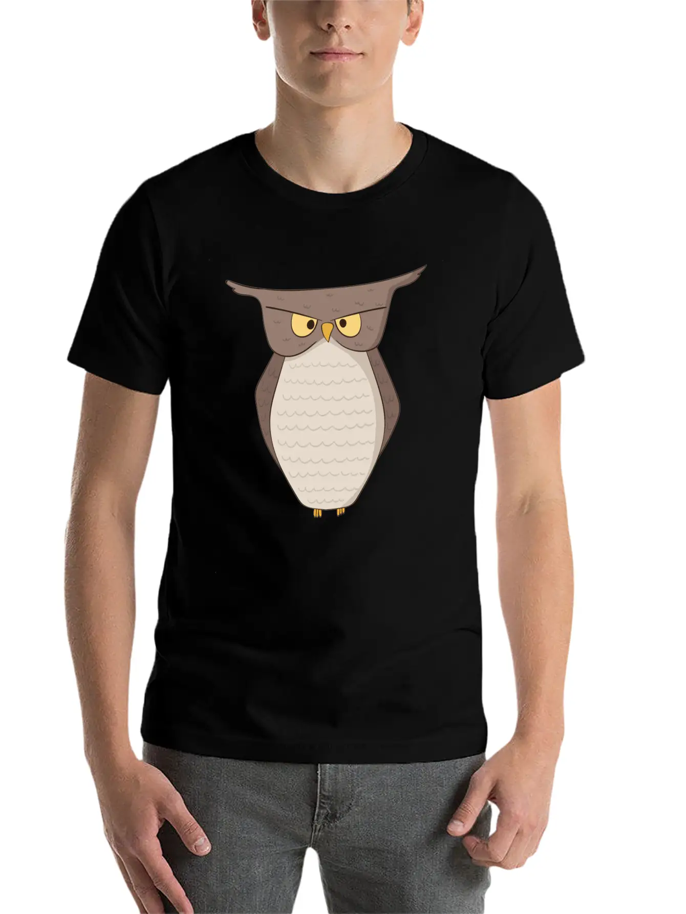 Angry Owl Unisex Casual T-Shirt – Clean Design For Daily Comfort