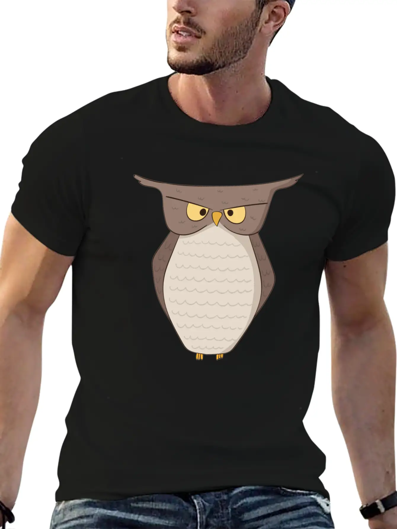 Angry Owl Unisex Casual T-Shirt – Clean Design For Daily Comfort