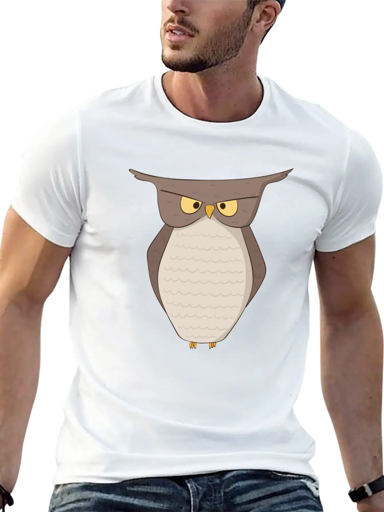 Angry Owl Unisex Casual T-Shirt – Clean Design For Daily Comfort