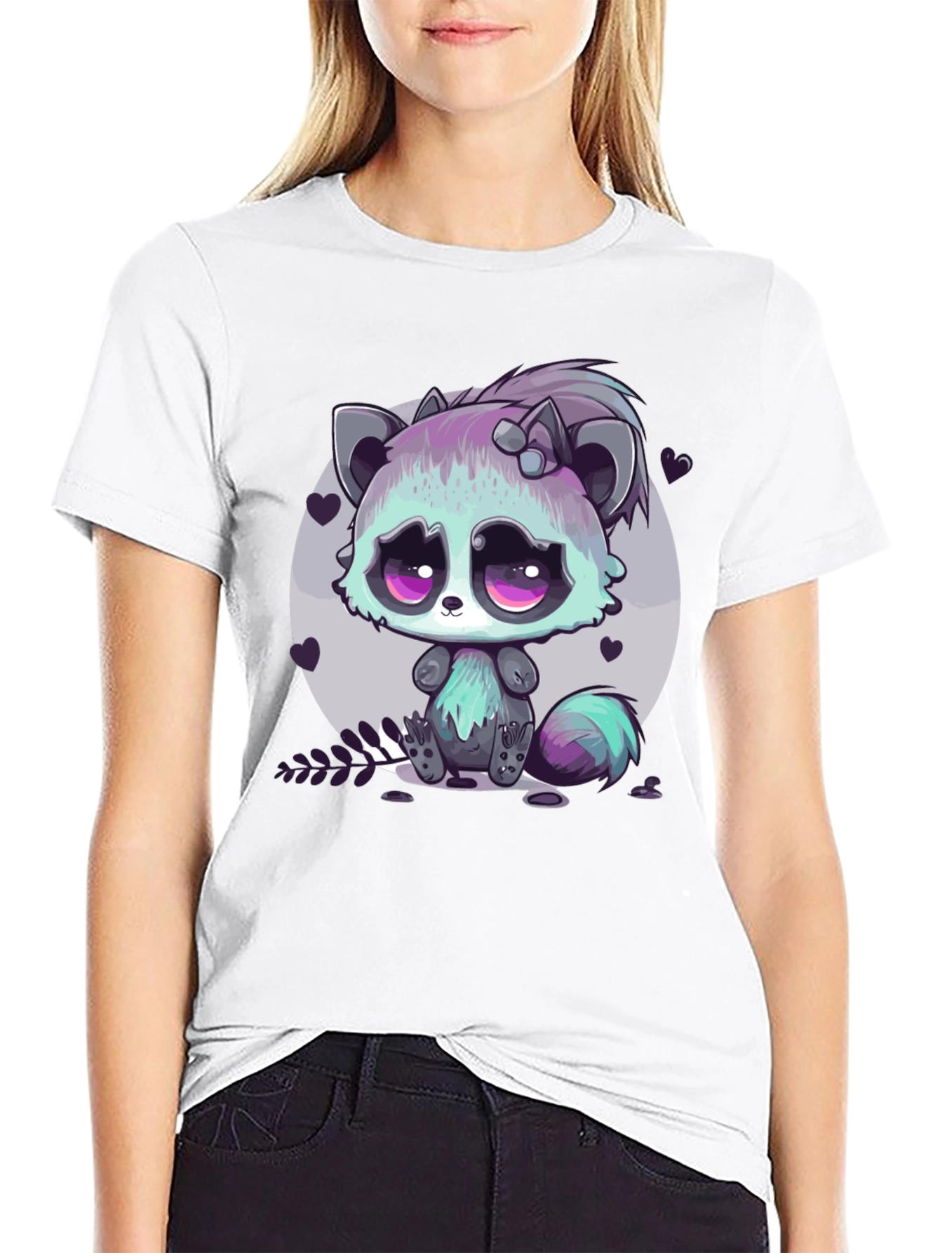 Cute Raccoon Graphic Tee - Unique Anime Style