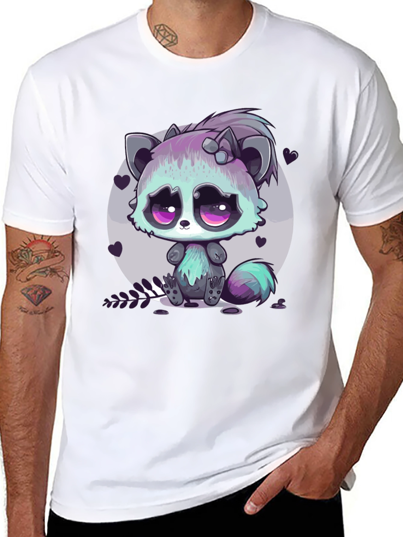 Cute Raccoon Graphic Tee - Unique Anime Style