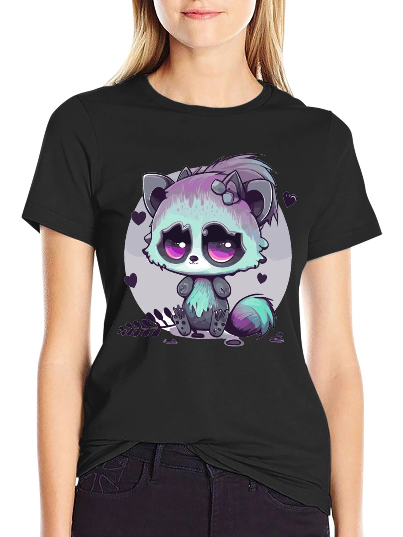 Cute Raccoon Graphic Tee - Unique Anime Style