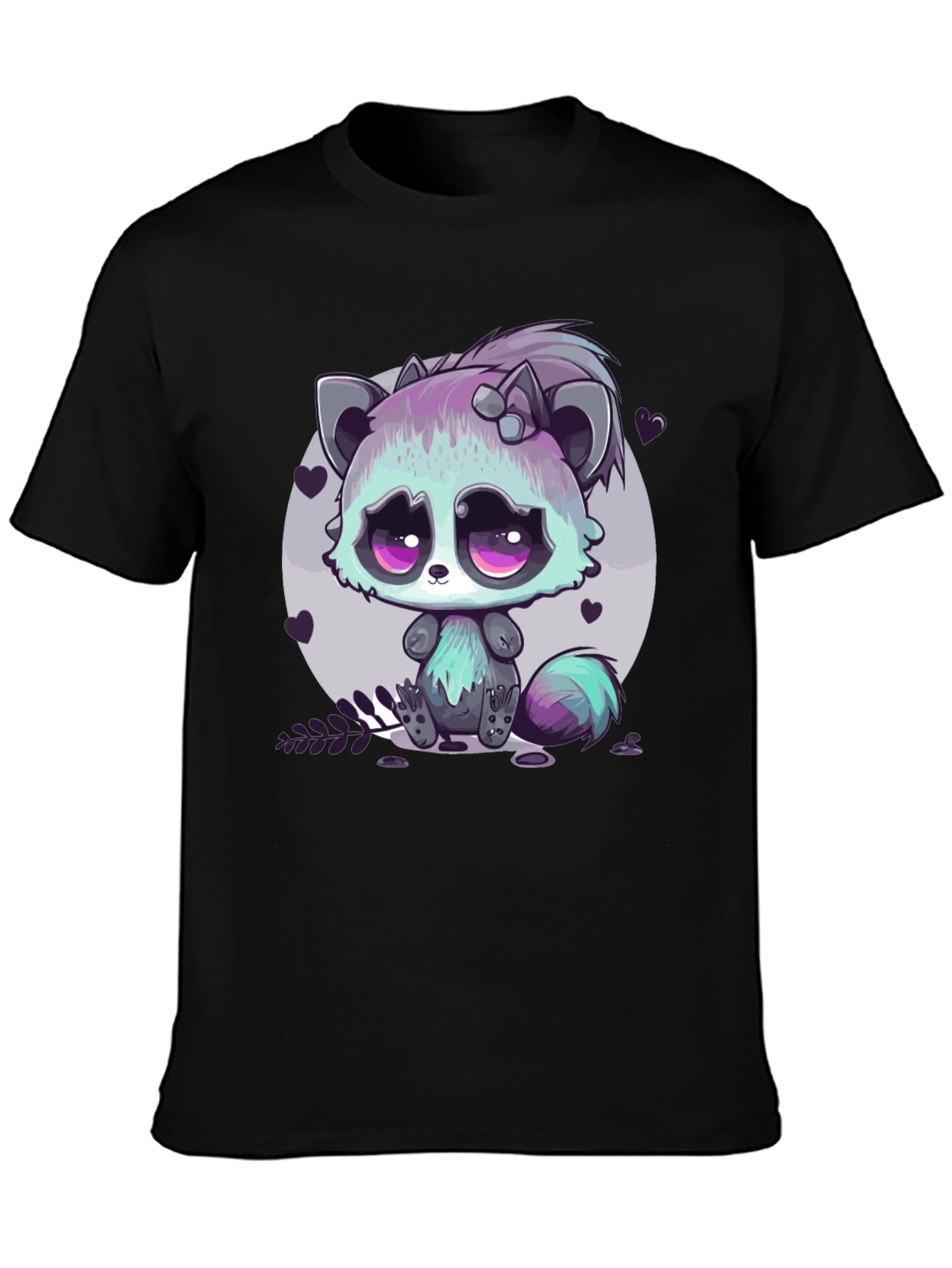 Cute Raccoon Graphic Tee - Unique Anime Style